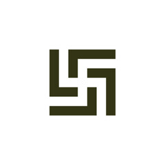 Letter L rounded, square geometric symbol simple logo vector