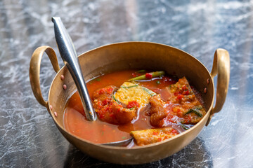 Thai hot and sour soup, serve in a bowl