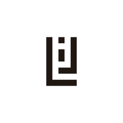 Letter L, i and J square geometric symbol simple logo vector