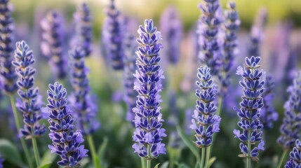 Obraz premium A vibrant array of flowers blooms in the spring field, their delicate petals swaying gently in the breeze, captured in soft focus for a dreamy effect.