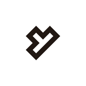 recommend clip art: Letter y square outline geometric symbol simple logo vector