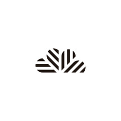 decoration, flower, stripes, simple symbol logo vector