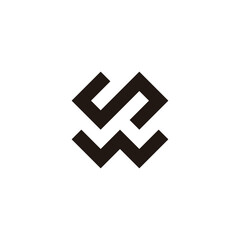 Letter Ws square, plus, geometric symbol simple logo vector