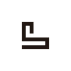 Letter S shaped L square geometric symbol simple logo vector