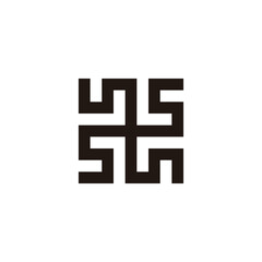 Obraz premium Letter s round, square geometric symbol simple logo vector