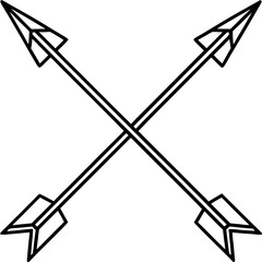 Minimalist Crossed Arrows Line Art Collection