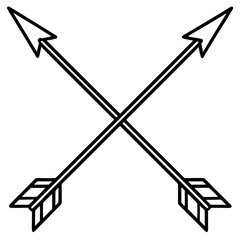 Minimalist Crossed Arrows Line Art Collection