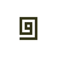 Letter g round, square geometric symbol simple logo vector