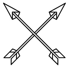 Minimalist Crossed Arrows Line Art Collection