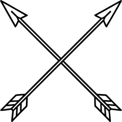 Minimalist Crossed Arrows Line Art Collection