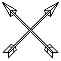 Minimalist Crossed Arrows Line Art Collection