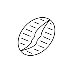 Coffee Bean Outline Icon with Aroma Lines for Coffee Bean Story.