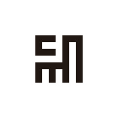 Letter cm square unique, geometric symbol simple logo vector