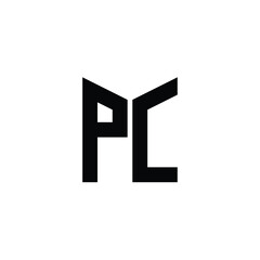 PC monogram logo design letter text name symbol monochrome logotype alphabet character simple logo