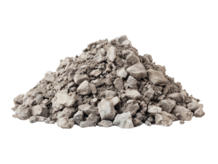 Gravel Pile of Crushed Stone, Construction Aggregate from Quarry Rocks, Earth Soil Texture for Building Material Projects, Isolated on Transparent Background, Ai Generated Images