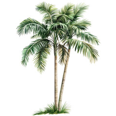 Palm tree, cutout, detailed cutout of palm tree, palm tree, graphic cutout, palm tree cutout design, realistic cutout of palm tree, on a transparent backgrounds