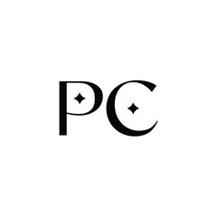 PC monogram logo design letter text name symbol monochrome logotype alphabet character simple logo