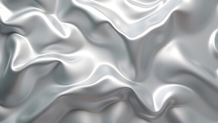 Fototapeta premium Closeup of rippled white silk fabric, 3d render. Generated by AI