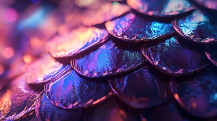 Intricate dragon scale on display in museum, showcasing unique patterns and iridescent shine