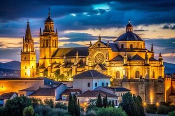 Naklejka premium Mezquita Cordoba Night Photography - Illuminated Mosque Architecture
