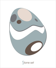 Stones of different colors and shapes from a set of natural textures for design or yoga, logos or drawings. Vector.