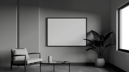 Modern Blank Flat Screen Television with Blank Screen Mounted on Wall with White Background. Useful for Mockup.