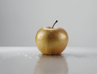 Golden and shiny apple - Maçã prateada e  brilhante 