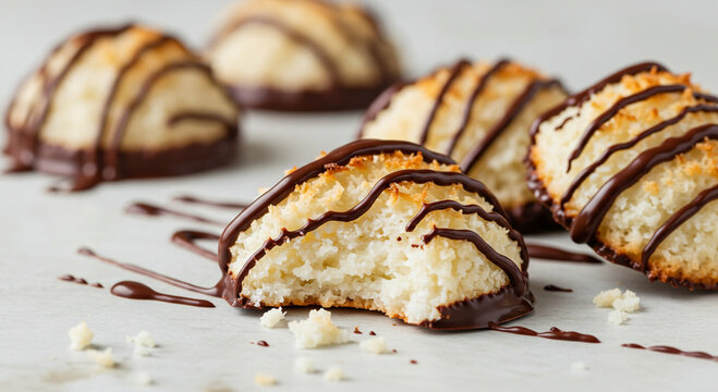 Keto Coconut Macaroons
Chewy coconut macaroons drizzled with sugar-free dark chocolate.