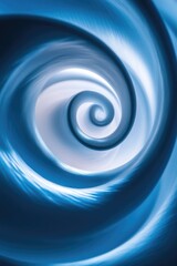 Blue and White Spiral in Dark Room