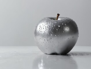 Shiny silver apple- Maçã prateada e  brilhante 