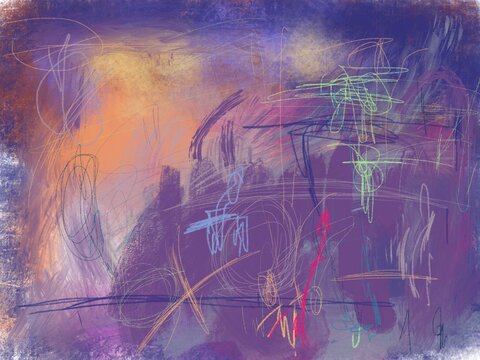 Abstract graffiti purple painting scribble drawing