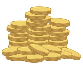 Coin gold money income concept flat illustration