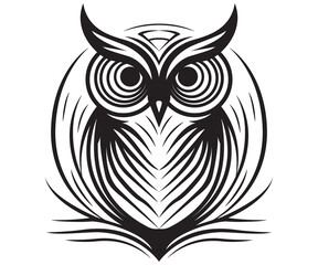 Owl minimalist hand drawn logo mascot illustration