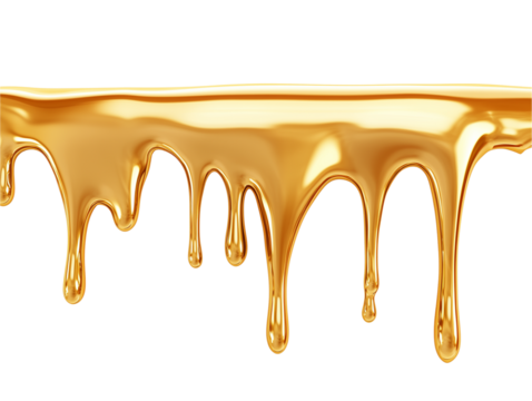 Dripping Gold Paint Texture with Luxury Golden Liquid Flow, Abstract Art Background, Shiny Metallic Finish for Elegant Design, Isolated on Transparent Background, Ai Generated Images