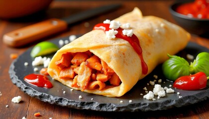 Delicious Breakfast Burrito with Fresh Ingredients