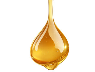 Golden Liquid Drop of Honey or Oil, Glossy Flowing Texture with Abstract Background, Natural Organic Fluid, Isolated on Transparent Background, Ai Generated Images