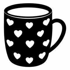 Mug Design with Simple Heart Silhouettes