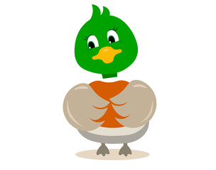 Shine duck seeing other things with cute design vector.