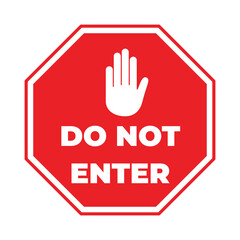 flat design do not enter signage 01