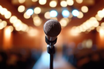 Stage lights and microphone setup