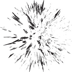 Circular starburst explosion texture. Distressed uneven grunge background. Abstract vector illustration. Overlay to create interesting effect and depth. Isolated on white background.