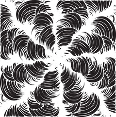 black and white abstract tileable pattern. Monochrome texture composed of irregular graphic elements. Distressed uneven grunge background. Abstract vector illustration.