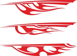 Vector speed flames for vehicle vinyl decals and wraps. Ready-to-cut graphics, great for racing cars, off-road and sport vehicles, hot rod automobiles, ATVs, trucks, motors and bikes.