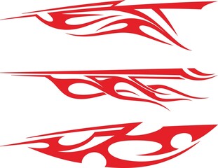 Vector speed flames for vehicle vinyl decals and wraps. Ready-to-cut graphics, great for racing cars, off-road and sport vehicles, hot rod automobiles, ATVs, trucks, motors and bikes. © Vallentin Vassileff