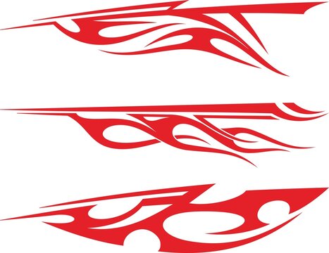 Vector speed flames for vehicle vinyl decals and wraps. Ready-to-cut graphics, great for racing cars, off-road and sport vehicles, hot rod automobiles, ATVs, trucks, motors and bikes.