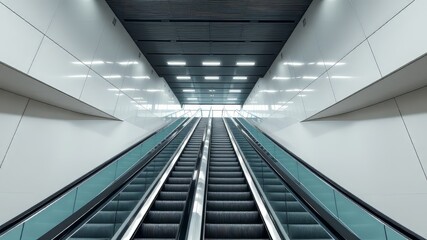 Obraz premium Modern Building Escalators - Dynamic Architecture