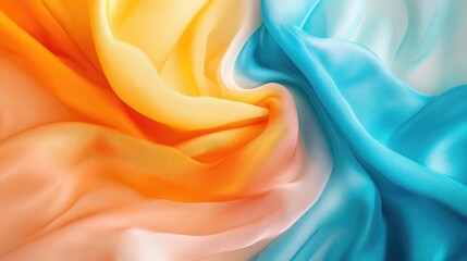 Obraz premium Macro shot of luxurious silk fabric in vibrant hues.