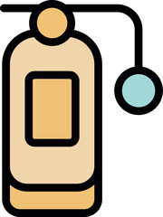 Fire extinguisher displayed, emphasizing fire safety and prevention measures