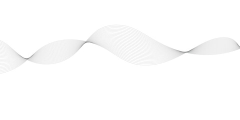 Abstract wavy white and grey curved lines on transparent background. Frequency sound wave lines and technology background, Design for brochure, flyer, banner, template, business wave lines background.