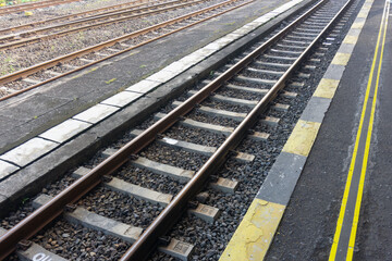 Fototapeta premium Horizontal photo of train railroad